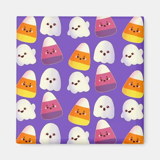 Niedliches Halloween-Candy und Ghost-Muster Magnet (Vorne)