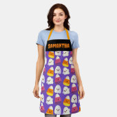 Niedliches Halloween-Candy und Ghost-Muster Schürze (Getragen)