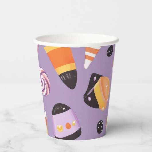 Niedliches Halloween Candycorn Pappbecher (Rückseite)