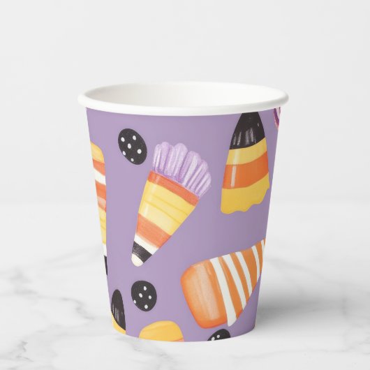 Niedliches Halloween Candycorn Pappbecher (Vorderseite)