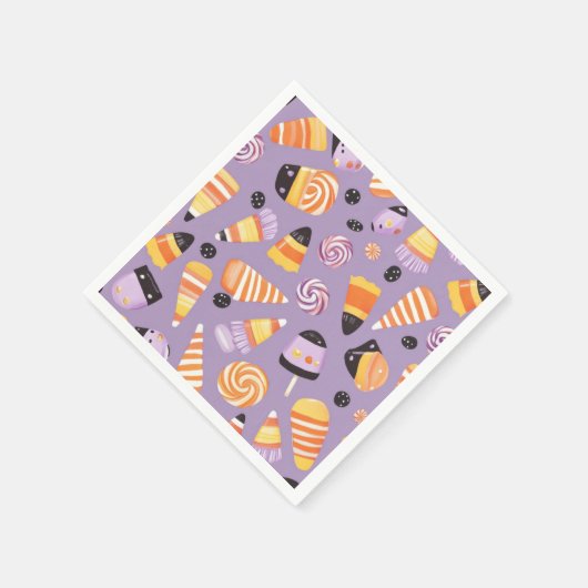 Niedliches Halloween Candycorn Serviette (Ecke)