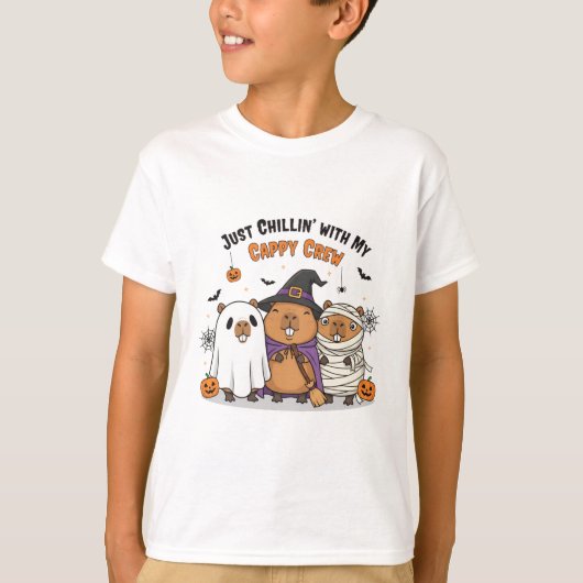Niedliches Halloween Capybara: Just Chillin" mit m T-Shirt (Vorderseite)