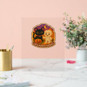 Niedliches Halloween Cat and Mummy Embroidery Patc Acrylschild (Hochzeit)