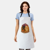 Niedliches Halloween Cat and Mummy Embroidery Patc Schürze (Getragen)