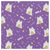 Niedliches Halloween Cat Ghost Fabric Stoff (Nahaufnahme)