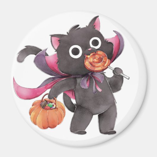 Niedliches Halloween Cat Magnet (Vorne)