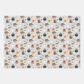 Niedliches Halloween-Cats- und Geistermuster Geschenkpapier Set (Vorderseite 2)