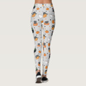 Niedliches Halloween-Cats- und Geistermuster Leggings (Rückseite)