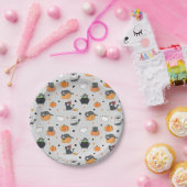 Niedliches Halloween-Cats- und Geistermuster Pappteller (Party)