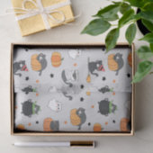 Niedliches Halloween-Cats- und Geistermuster Seidenpapier (Geschenk)
