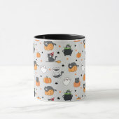 Niedliches Halloween-Cats- und Geistermuster Tasse (Zentrum)