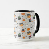 Niedliches Halloween-Cats- und Geistermuster Tasse (VorderseiteRechts)