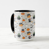 Niedliches Halloween-Cats- und Geistermuster Tasse (Vorderseite Links)