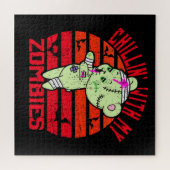 Niedliches Halloween Chillin' mit meinem Zombies-T Puzzle (Horizontal)