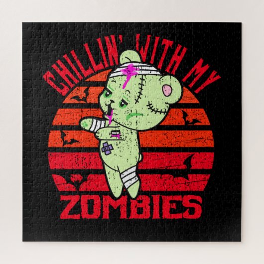Niedliches Halloween Chillin' mit meinem Zombies-T Puzzle (Vertikal)