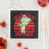 Niedliches Halloween Chillin' mit meinem Zombies-T Serviette (Beispiel)