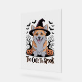 Niedliches Halloween Corgi in Hexenhut Acrylschild (Winkel)