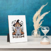 Niedliches Halloween Corgi in Hexenhut Fotoplatte (Seite)