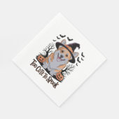 Niedliches Halloween Corgi in Hexenhut Serviette (Ecke)