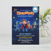 Niedliches Halloween Costume Kindergeburtstag Part Einladung (Stehend Vorderseite)