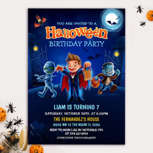 Niedliches Halloween Costume Kindergeburtstag Part Einladung