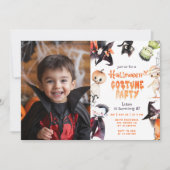 Niedliches Halloween Costume Party Foto Geburtstag Einladung (Vorderseite)
