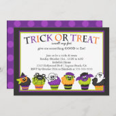 Niedliches Halloween Cupcakes Kids Kostüm Party Einladung (Vorne/Hinten)