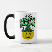 Niedliches Halloween-Design mit Kürbis und schwarz Verwandlungstasse (Links)