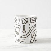 Niedliches Halloween Doodle Seamless Pattern, Hall Kaffeetasse (Mittel)