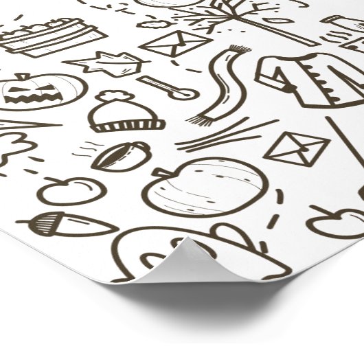 Niedliches Halloween Doodle Seamless Pattern, Hall Poster (Ecke)