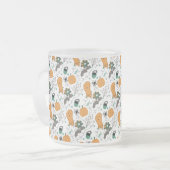 Niedliches Halloween Doodles Pumpkin Ghost Bat Mus Mattglastasse (Vorderseite Links)