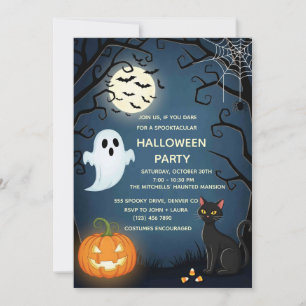 Niedliches Halloween-Einladungs-Template   Night Einladung