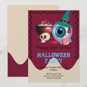 niedliches Halloween-Element Einladung (Vorne/Hinten)