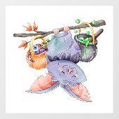 Niedliches Halloween-Flachfenster Fensteraufkleber (Blatt)