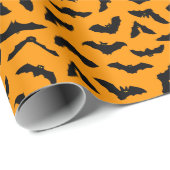 Niedliches Halloween-Flachmuster Orange Geschenkpapier (Rolleneckpunkt)