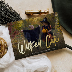 Niedliches Halloween-Foto Folien Feiertagskarte