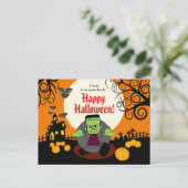Niedliches Halloween-Frankenstein-Monster: Postkarte (Stehend Vorderseite)