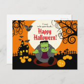 Niedliches Halloween-Frankenstein-Monster: Postkarte (Vorne/Hinten)