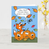 Niedliches Halloween für Kinder mit Fuchs und Spio Karte (Gelbe Blume)