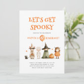 Niedliches Halloween-Geburtstagskind-Party Einladung (Stehend Vorderseite)