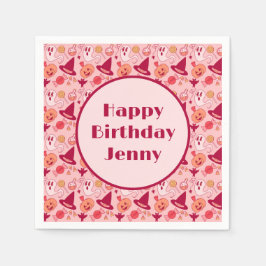 Niedliches Halloween-Geburtstagsnacht mit Mädchenn Serviette