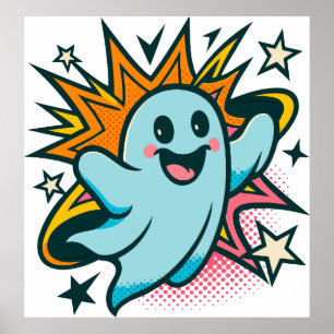 Niedliches Halloween-Geisterclipart PNG, spukhafte Poster
