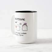 Niedliches Halloween-Geisterspinne Zweifarbige Tasse (Vorderseite Links)