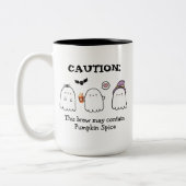 Niedliches Halloween-Geisterspinne Zweifarbige Tasse (Links)