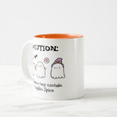 Niedliches Halloween-Geisterspinne Zweifarbige Tasse (Vorderseite Links)