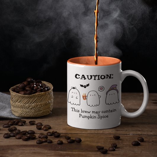 Niedliches Halloween-Geisterspinne Zweifarbige Tasse