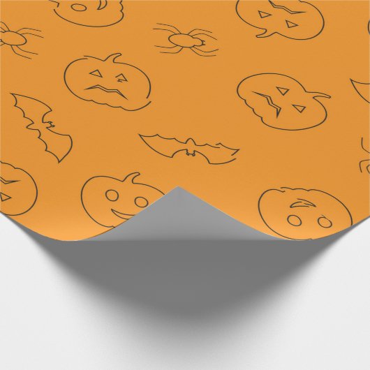 Niedliches Halloween-Geschenkpapier Geschenkpapier (Ecke)