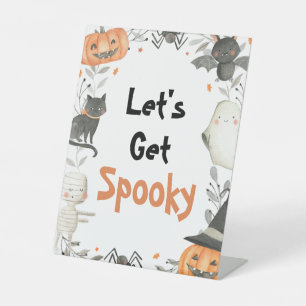 Niedliches Halloween-Gespenst Lass uns ein Spooky- Sockelschild