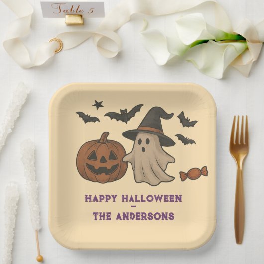 Niedliches Halloween - Gespenster, Fledermäuse & C Pappteller (Hochzeit)