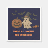 Niedliches Halloween - Gespenster, Fledermäuse & C Serviette (Vorderseite)